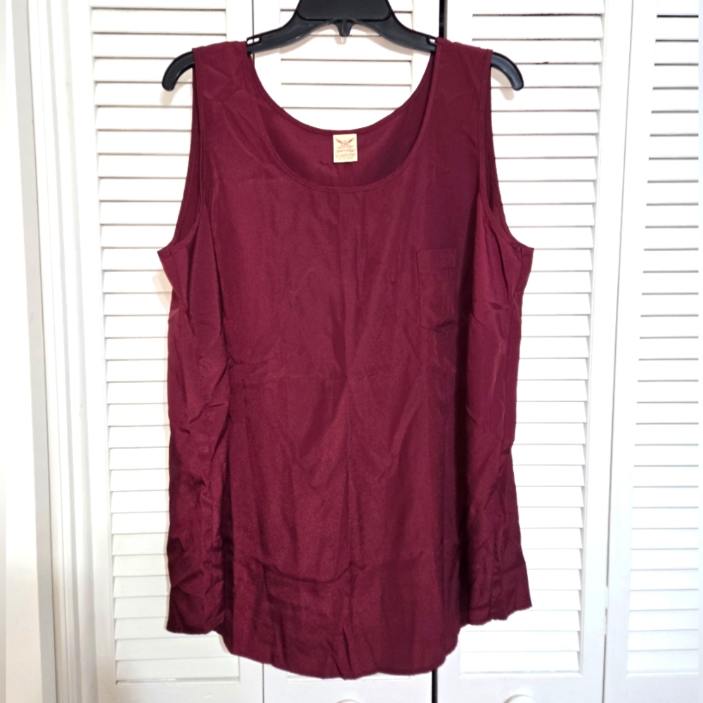 Faded Glory Women's 2XL  Sleeveless Purple Eggplant Top